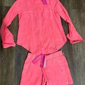 Lilly Pulitzer Vibrant Pink Shirt and Shorts Set